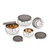 Coconut S106 LP Bulging Stainless Steel Lunch Box Set (100ml, 200ml, 300ml, 400ml) | Premium Food Grade Steel Snack & Storage Containers with Lid | Compact, Stackable & Leak-Resistant Tiffin for Office, School & Travel.