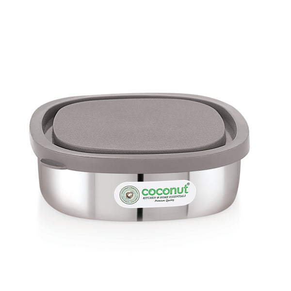 Coconut Stainless Steel Leak-Proof Lunch Box | Airtight Food Storage Container with BPA-Free Silicone Lid | Compact Tiffin for Office, School & Travel | Premium Kitchen & Home Essentials.