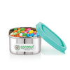 Coconut S108 LP Square Stainless Steel Chutney Container with Lid | Food Grade Mini Storage Box | Leak-Resistant Dip & Sauce Container for Lunch Box, Travel & Kitchen Use.