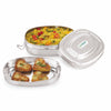 Coconut Stainless Steel Flash Lunch Box with Inner Plate | Oval Shape Tiffin Box | Heavy Gauge Food Grade Steel | Leak-Resistant, BPA-Free & Rust-Proof Mirror Finish Lunch Box for Office & School.