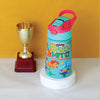 Coconut WB30 HC Kids Spout 350ml Stainless Steel Water Bottle | Leakproof Flip Top with Straw | BPA-Free, Durable Kids Bottle with Carry Handle | Cute Dino Design for School.