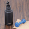 Coconut WB32 HC Full tank 2 Liter Stainless Steel Water Bottle with Straw Lid | Leakproof Flip Cap, BPA-Free | Large Capacity Gym, Office & Travel Bottle (Black).