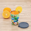 Coconut JK Stainless Steel Juice Glass with Lid | Kids Printed Drinking Glass | Food Grade Steel Inner | BPA Free Lid | Leak Resistant, Lightweight Tumbler for School, Home & Travel.