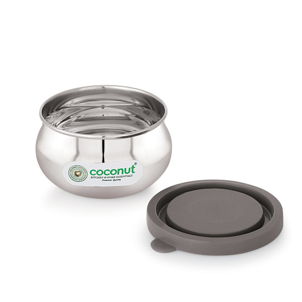 Coconut S106 LP Bulging Stainless Steel Lunch Box Set (100ml, 200ml, 300ml, 400ml) | Premium Food Grade Steel Snack & Storage Containers with Lid | Compact, Stackable & Leak-Resistant Tiffin for Office, School & Travel.