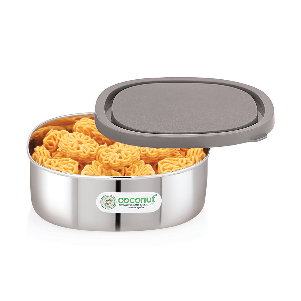 Coconut Stainless Steel Leak-Proof Lunch Box | Airtight Food Storage Container with BPA-Free Silicone Lid | Compact Tiffin for Office, School & Travel | Premium Kitchen & Home Essentials.