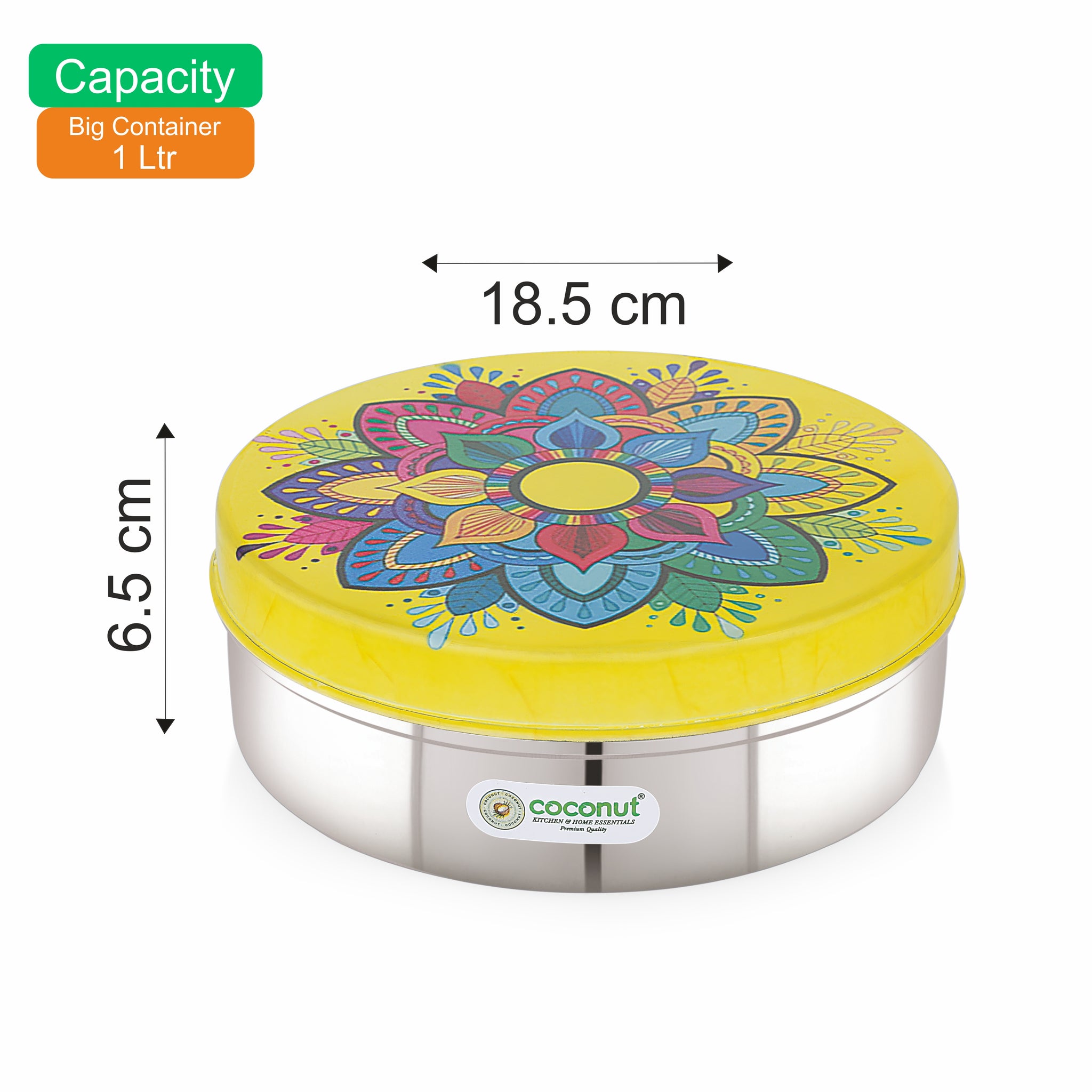 Coconut S112 JK Stainless Steel Chapati Box with Designer Lid | Food G ...