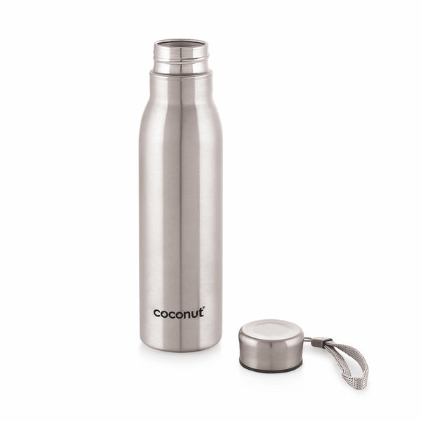 Coconut WB19 Thames Stainless Steel Water Bottle with Strap | Leakproof, Rust-Proof, BPA-Free, Durable Metal Bottle | Sleek Matte Finish | Ideal for Office, Gym & Travel.