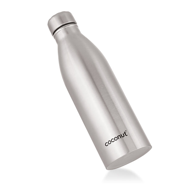 Coconut WB24 Niger Stainless Steel Water Bottle | Leakproof Screw Cap | BPA-Free, Rust-Proof, Durable Metal Bottle | Sleek Mirror Finish for Office, Gym & Travel.