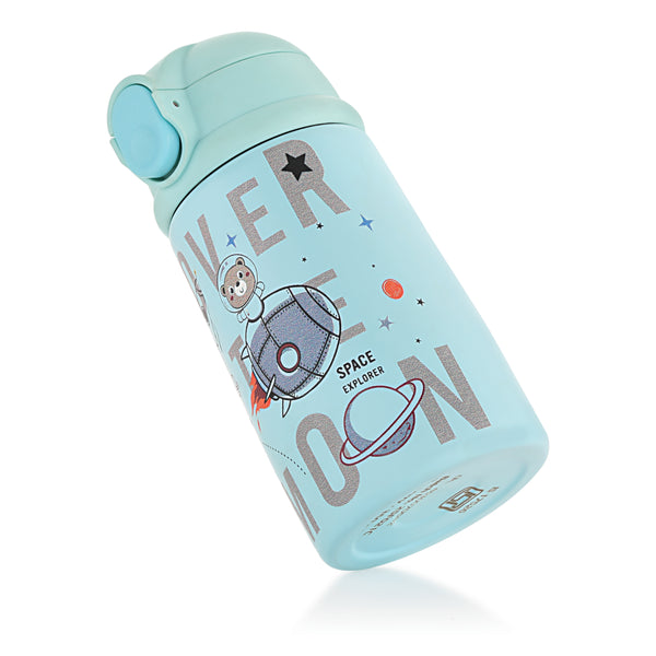 Coconut WB29 HC Kids Sipper Water Bottle | 350ml Stainless Steel Bottle with Flip Lid & Straw | Leakproof, BPA-Free, Cute Space Theme for School Kids.