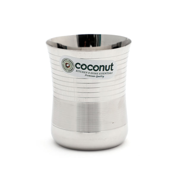 Coconut Stainless Steel Mini Coffee Glasses Set Of 6 - Capacity 130ml Each, Heavy Gauge, Durable, Food Grade, BPA Free, Model-D7 Junior, Glass For Serving Water / Juice / Beverages/ Lemonade / Tea / Coffee / Milk