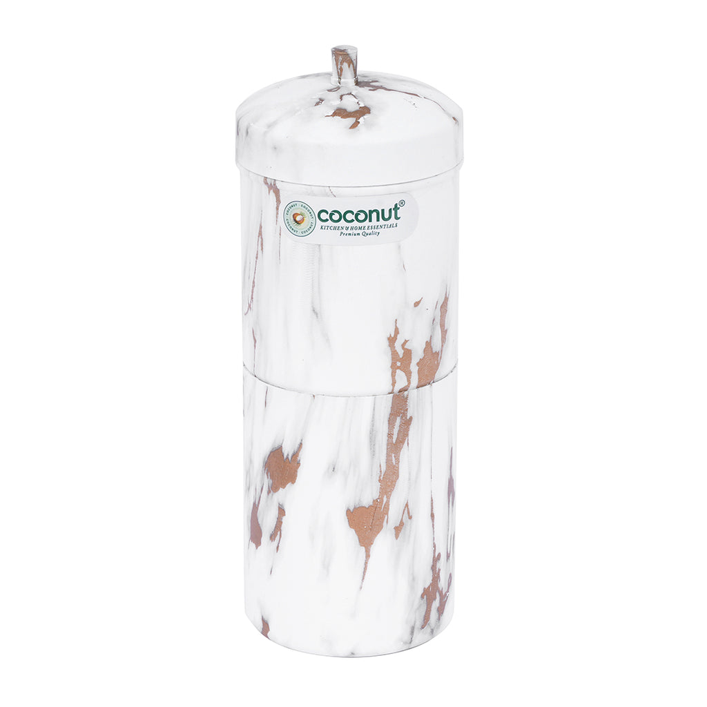 Coconut Stainless Steel – Designer Marble-Look Filter Coffee Maker | South Indian Style Kaapi Drip Decoction Maker | Traditional Brewing Coffee Filter | Model-Marble Coffee Filter