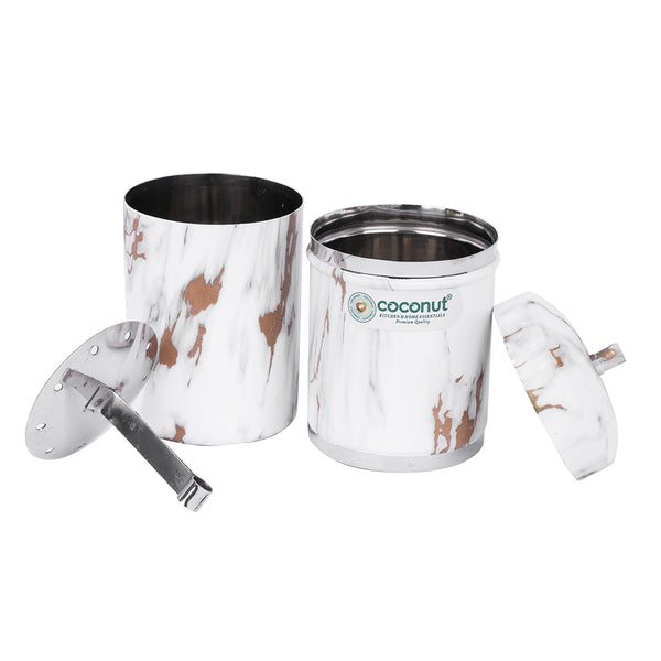 Coconut Stainless Steel – Designer Marble-Look Filter Coffee Maker | South Indian Style Kaapi Drip Decoction Maker | Traditional Brewing Coffee Filter | Model-Marble Coffee Filter