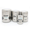 Coconut Stainless Steel Jumbo Matt -Tea / Coffee / Sugar / Masala Containers - Set of 4, Spice box, Masala Containers, Storage Box, Pots, Dabba, Food Safe, Jointless, Heavy, Model - E11 Jumbo TCSM