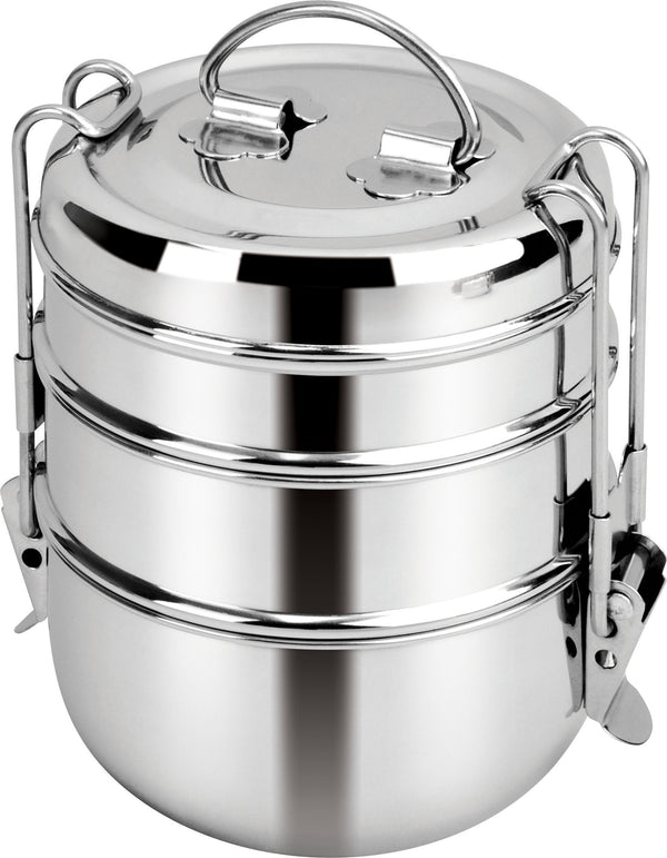 Coconut Food Clip Carrier Stainless Steel Compartment Tiffin Box - 1 Unit