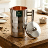 Coconut Globus ST Copper Jug 1500ml | Stainless Steel Outer & Copper Inner Water Jug with Lid & Handle | Water Pitcher for Water, Juice & Lemonade | Food Grade, BPA Free, Rust Proof | Easy Pour Copper Water Container.