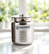 Coconut Stainless Steel Shower Design Ghee Pot with Lid (GP-05) | Heavy Gauge Mirror Finish Ghee Dhani, Oil Dispenser, Ghee Storage Container, Pickle Jar & Multipurpose Bharani for Kitchen & Dining Use | 1 Piece.