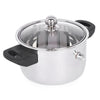 Coconut Stainless Steel - EZY Milk Boiler with Glass Lid, Whistle Indication, Heat Resistant Bakelite Handle, & Knob, Gas & Induction Compactible