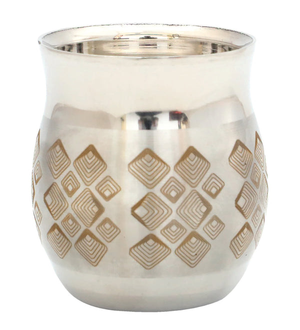 Coconut Stainless Steel  - Kullad | Tea | Coffee Glass -Set of 6pc | Perfect for serving Tea, Coffee, Lassi, Hot Beverages | Kullad | Glasses | Tumbler | Model - B35 DW kullad