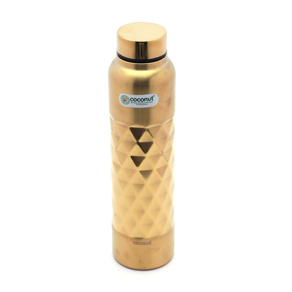 Coconut Glitter Stainless Steel Gold Coating with Diamond Design Water Bottle - 1 Unit - 1000ML