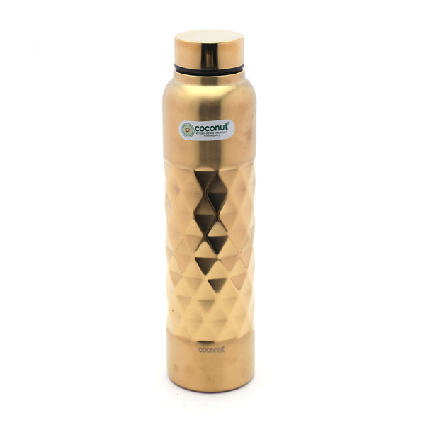 Coconut Glitter Stainless Steel Gold Coating with Diamond Design Water Bottle - 1 Unit - 500ML