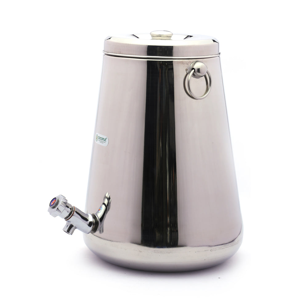 Coconut Stainless Steel - Vertical Water Pot Container with Tap | 10lt ...