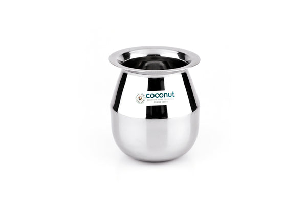 Coconut Stainless Steel Nano lota  - unit 1, Kalash / Chambu / Traditional Pot, Heavy Gauge, Traditional kalash for Pooja, Lota for drinking Juice, Lassi, Water, Mirror Finish, Model - L18 Nano Lota,