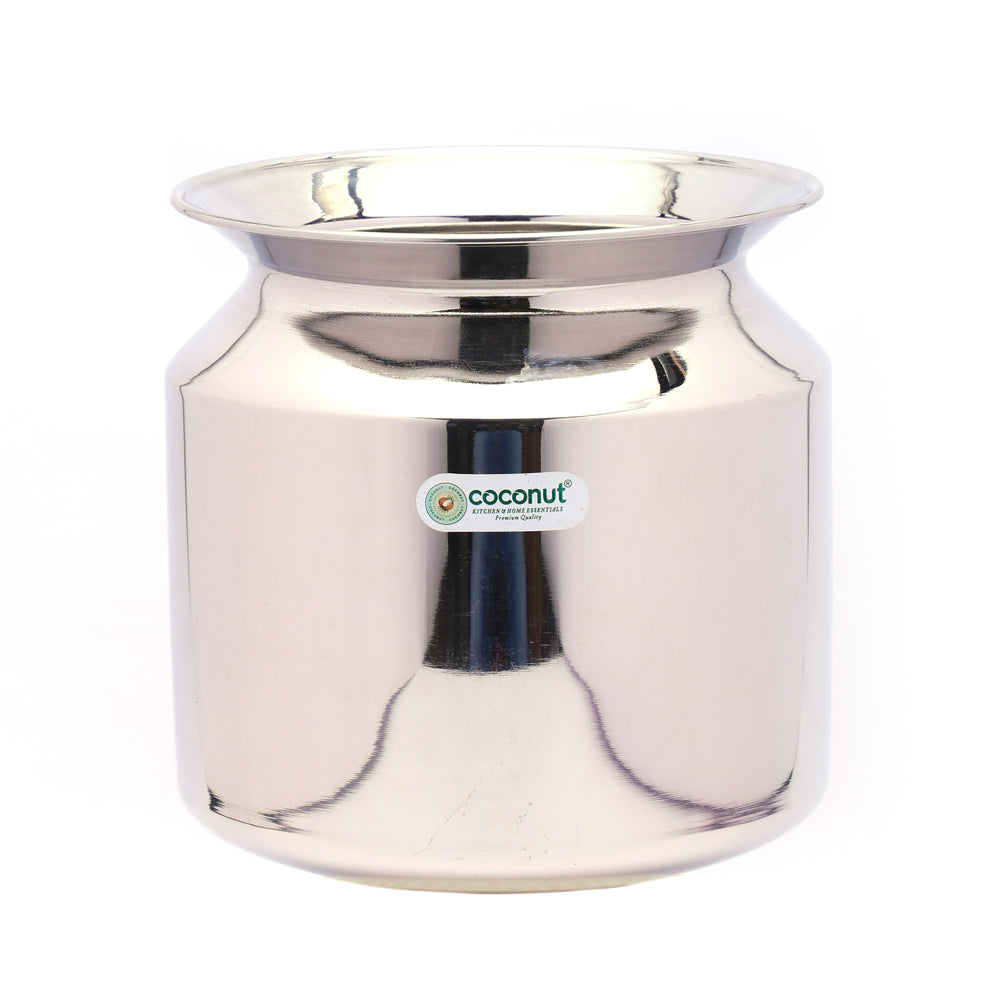 Coconut Kundi Stainless Steel Water Pot/Container - 1 Unit