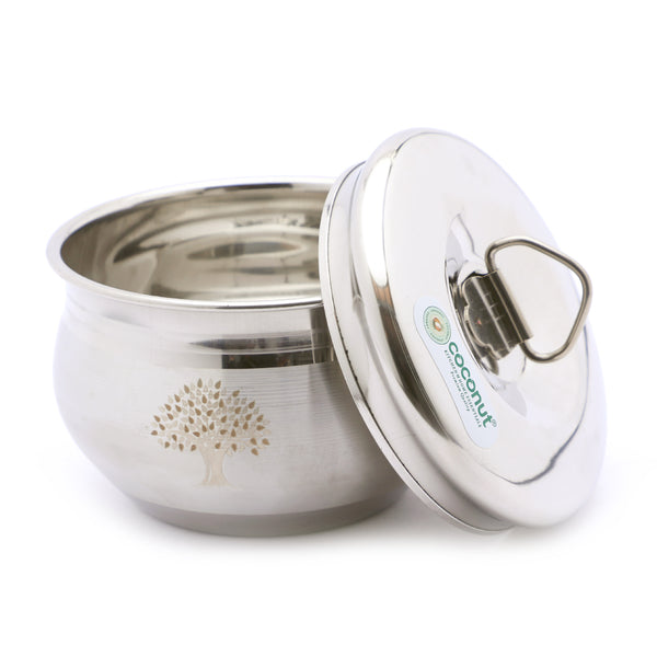 Coconut Stainless Steel Laser Engraving With Matt Finish Occasion Storage Container/Multipurpose Container