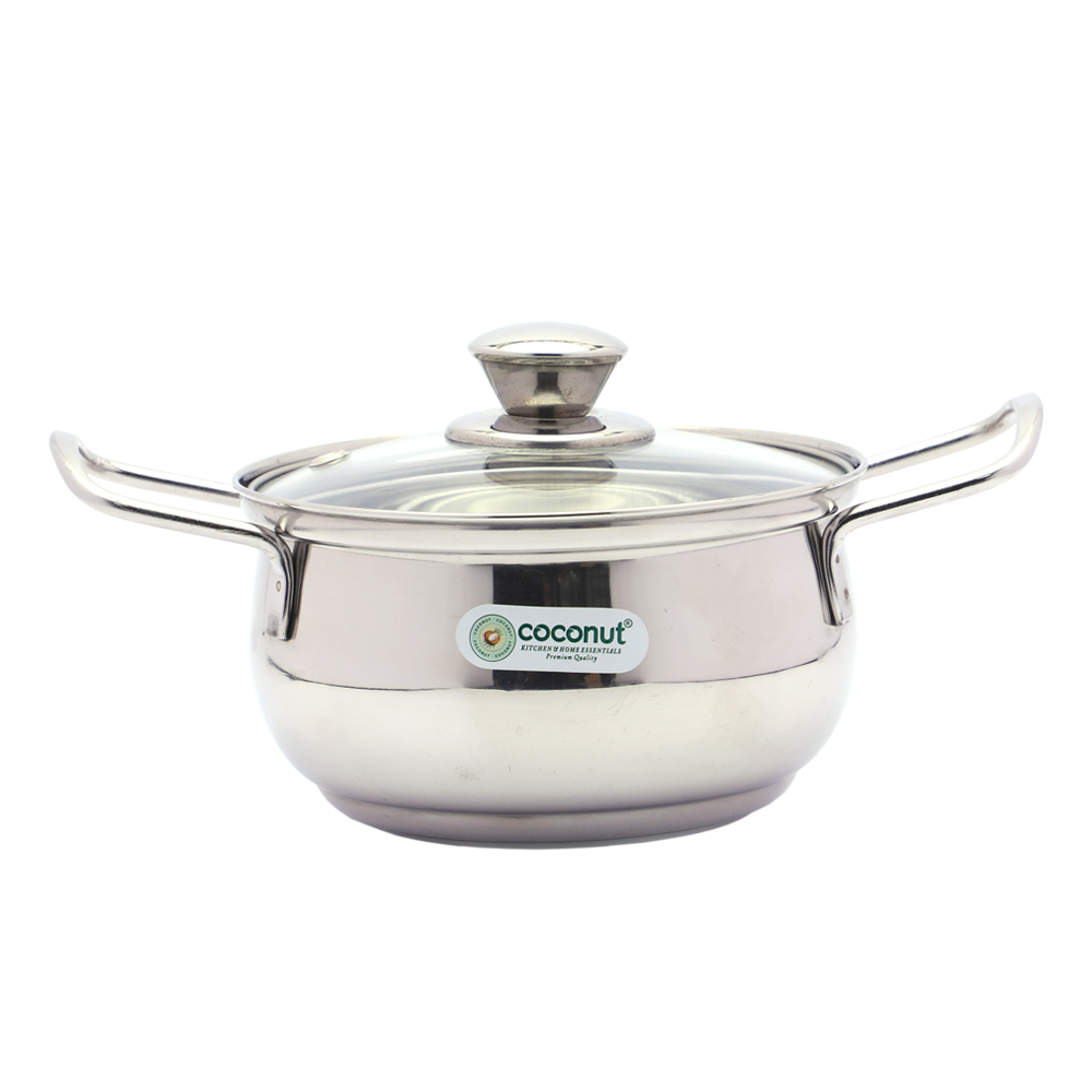 Stainless steel handi with glass lid sale