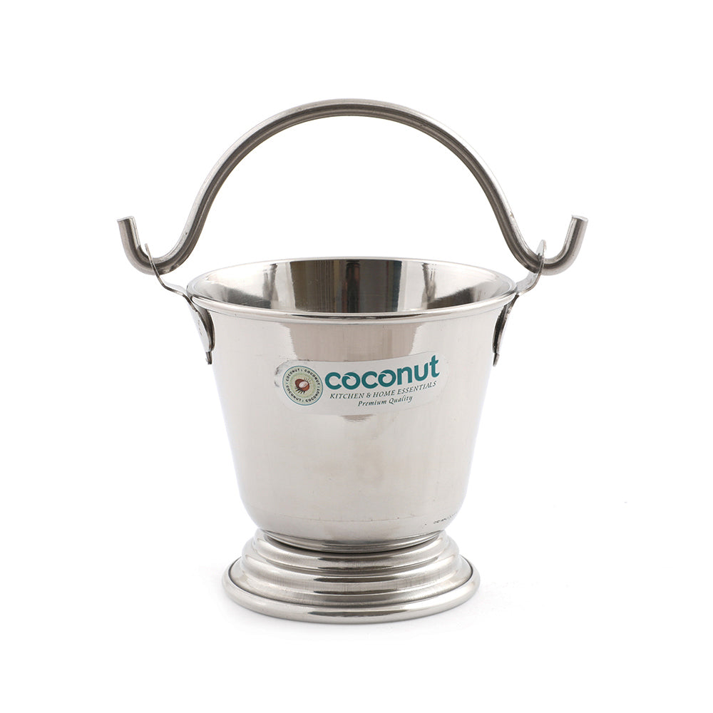 Coconut Stainless Steel Mini Serving Bucket for Dal, Vegetable, Food,  Liquid Food Grade, Heavy Gauge, Model – Pine BB Plain