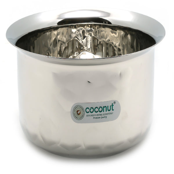 Coconut Stainless Steel Smart Adak with Lid & Steel Knob | Pack of 5 (Sizes 1, 2, 3, 4 & 5) | Heavy-Gauge Food-Grade Steel | Multipurpose Cooking & Storage Pots | Mirror Finish - Combo 2026