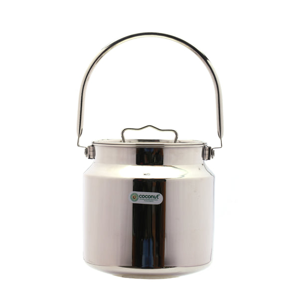 Coconut Stainless Steel Nano Bharani/Milk Pot/Oil Pot With Lid - 1 Unit