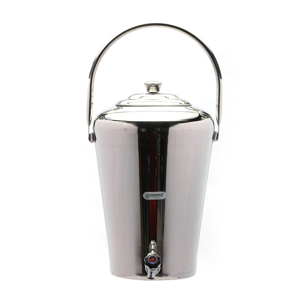 Coconut W3 Stainless Steel Vertical Water Pot/Container with Tap - 1 PC (Capacity: 10 litres)