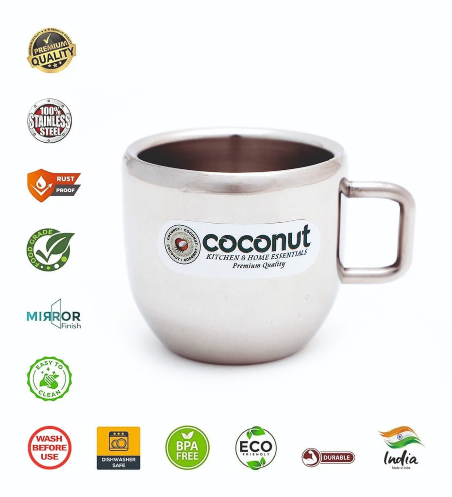 Coconut Stainless Steel Double Walled Mug