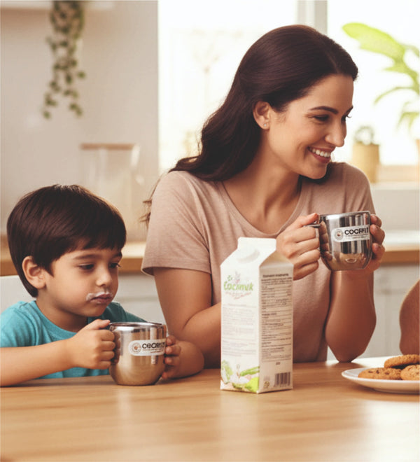 Coconut Stainless Steel Double Walled Mug | Heavy-Gauge Rust-Proof Steel | Round Shape Coffee & Tea Mug | Mirror Finish | Food-Grade, BPA-Free, Eco-Friendly | Durable & Easy to Clean | Ideal for Tea, Coffee, Milk | Pack of 6.