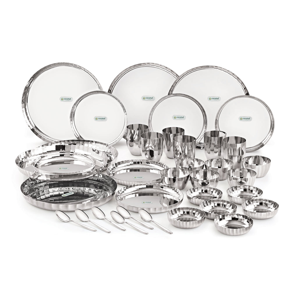 Coconut Stainless Steel (Heavy Guage) Citrus Dinner Set/Dinnerware - 36 Pieces