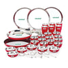 Coconut Stainless Steel Unique Red Colour Design Coating Dinner set/ Launch set - Set of 36