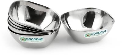 Coconut C18 Charminar Vati Stainless Steel Bowl | Premium Square Serving Bowl for Snacks, Desserts, Curry & Dry Fruits | Mirror Finish | Rust Proof | Dishwasher Safe | Food Grade Steel.