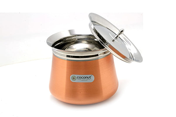 Coconut Stainless Steel - Cookware/ Delight Copper Handi With Lid-1 Unit