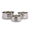Coconut Stainless Steel Matt Finish Handi For Cook n Serve - Set of 3 - 1500ML, 1000ML, 700ML