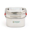 Coconut Stainless Steel Square Double Lunch Box - Tiffin Box / Dibba / Carrier, Food Grade, Mirror Finish, Model - S22 Square