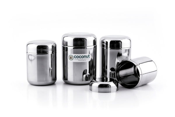 Coconut Stainless Steel Mini Spice Box -Ideal for storing small portions Tea, Coffee, Sugar, Masala Containers, Model - Spice Box( Mini)