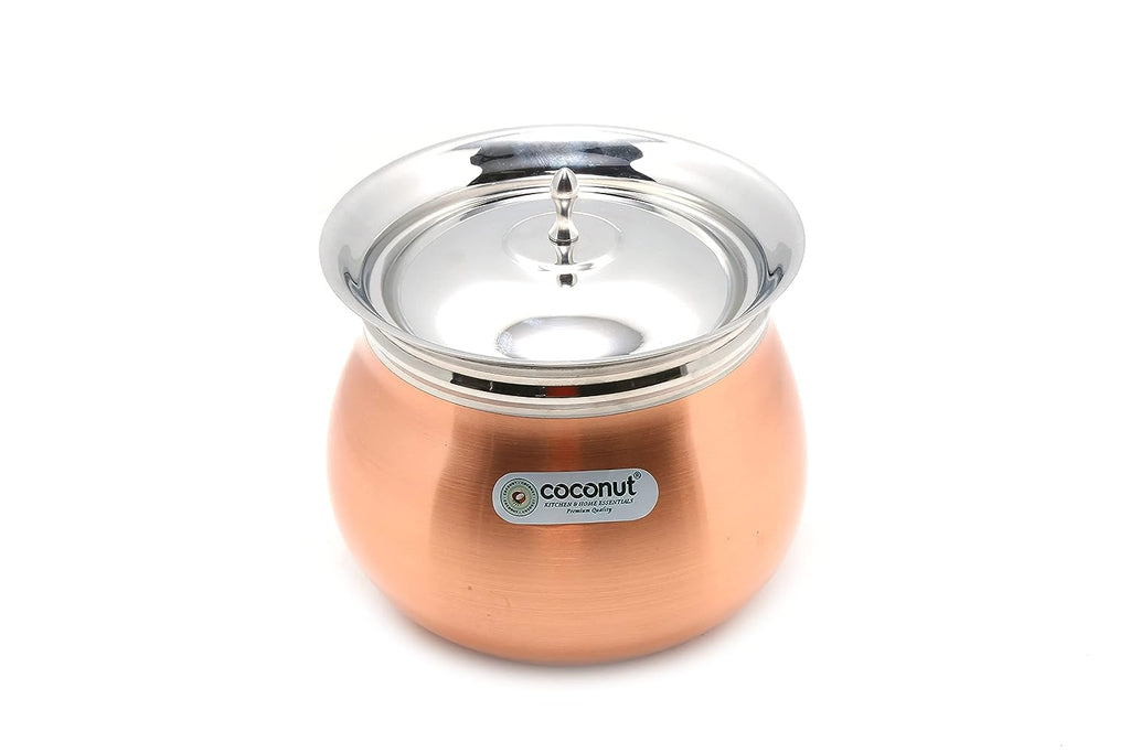 Coconut Stainless Steel - Cookware/ Supreme Copper  Handi With Lid-1 Unit