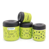 Coconut Stainless Steel TCS Green - Set of 4, Tea / Coffee / Sugar / Masala Containers, Spice box, Masala Containers, Storage Box, Pots, Dabba, Food Safe, Jointless, Heavy Gauge, Model - TCS Colour