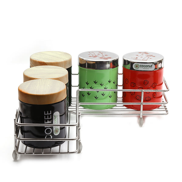 Coconut Stainless Steel - L Shape Corner Stand | Set Of 3 Layers | Stainless Steel Multipurpose Storage Rack | Shelf For Kitchen And Bathroom | Stand | Shelf | Storage Organizer | Corner Self | Model - Y18 L-Corner