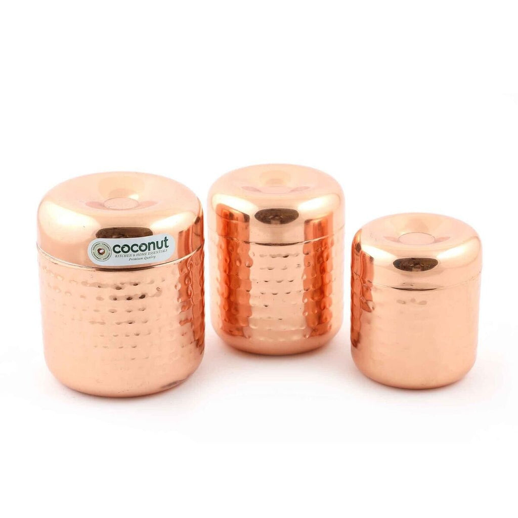 Coconut Stainless Steel Stylo Canister Set of 3