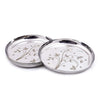 Coconut Stainless Steel Laser Plate - Pack of 6, Heavy Gauge, Mirror Finish, Solid, Dinner Plate / Meal Plate / Serving Plate/ Thali, Model-P14 Laser Apple