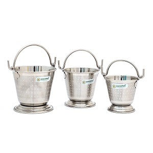 Coconut Stainless Steel Shower Finish Serving Bucket, Unit Balti for  Serving Dal, Vegetable, Food, Liquid Food Grade Heavy Gauge Mini