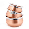 Coconut Stainless Steel & Copper Bottom Celebration Handi - Set of 3