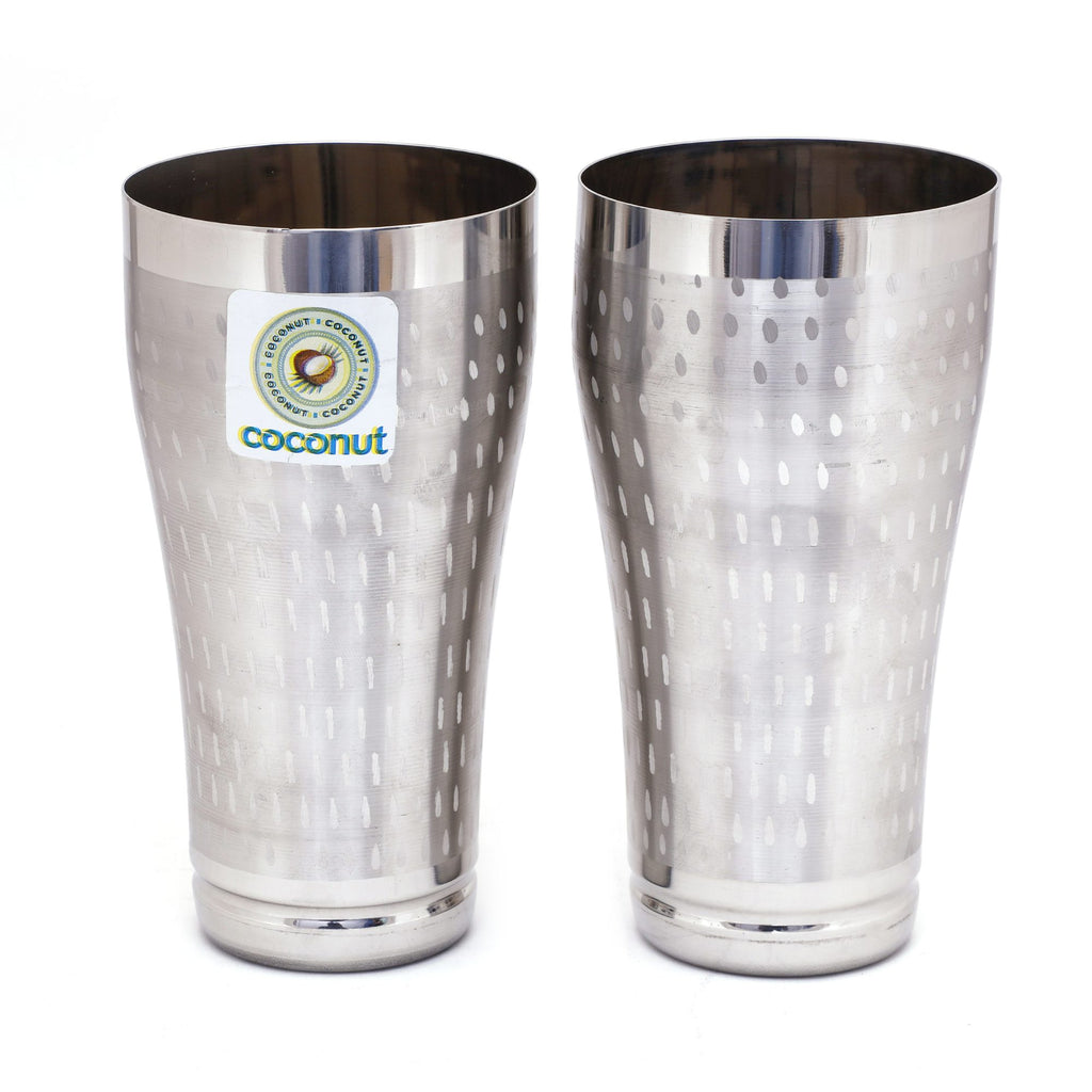 Coconut Long Lassi /Bournvita Glass - A28 Showered Finish (Set of 2 Pcs - Each 750 ML)(Stainless steel, Foodgrade)